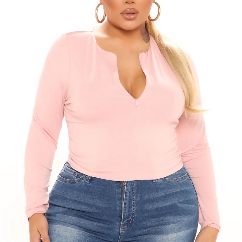 Women's Pink Long Sleeve Top